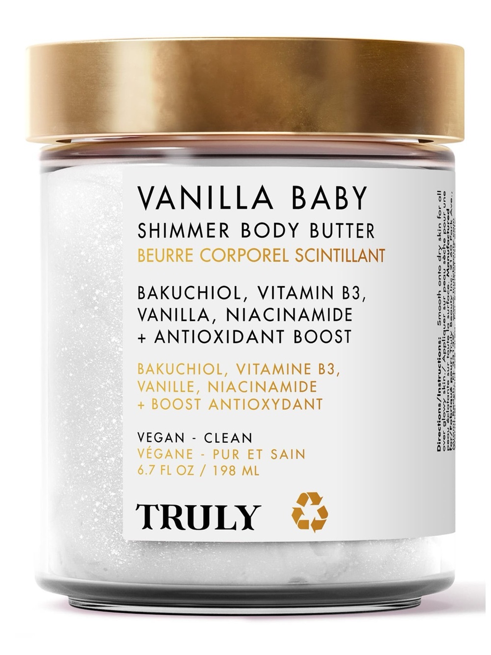 Truly Beauty Vanilla Baby Shimmer Body Butter, 6.7 fl oz (198 ml)